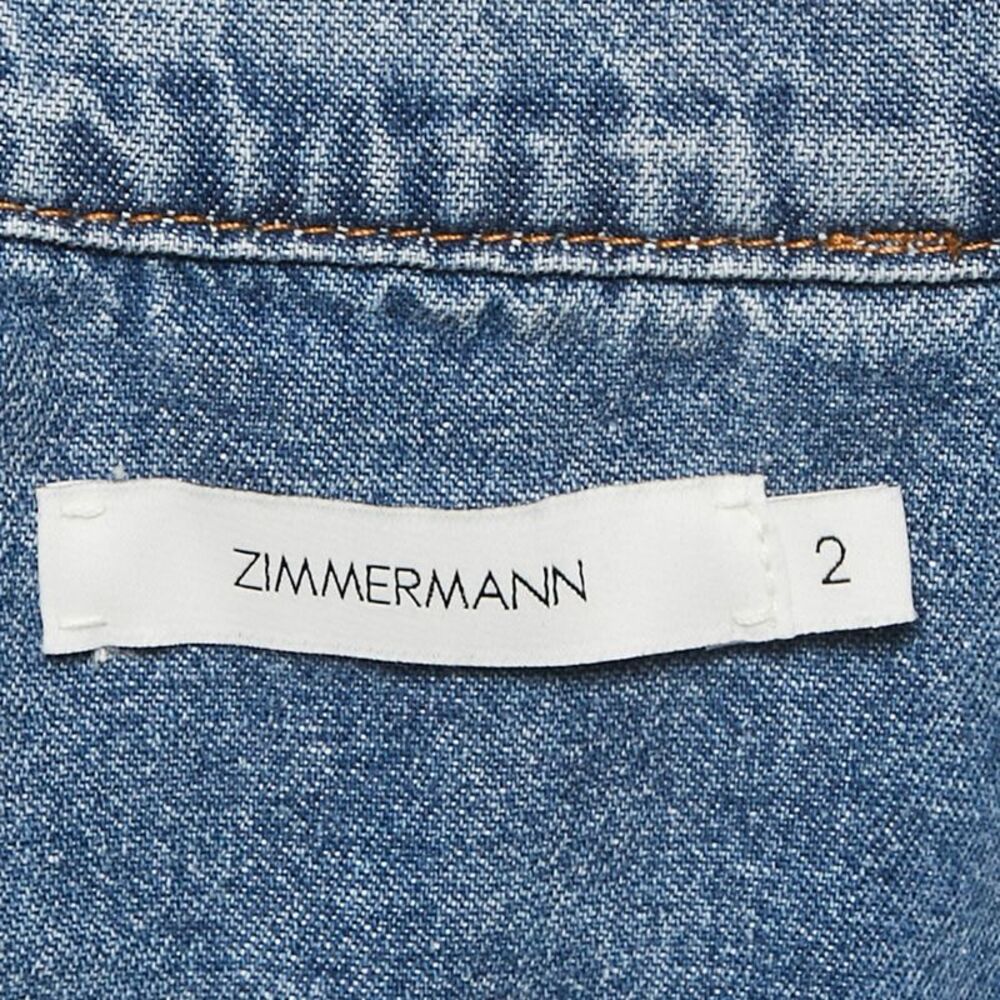 Zimmermann Blue Denim Neck Tie-Up Blouse M - Picture 4 of 5
